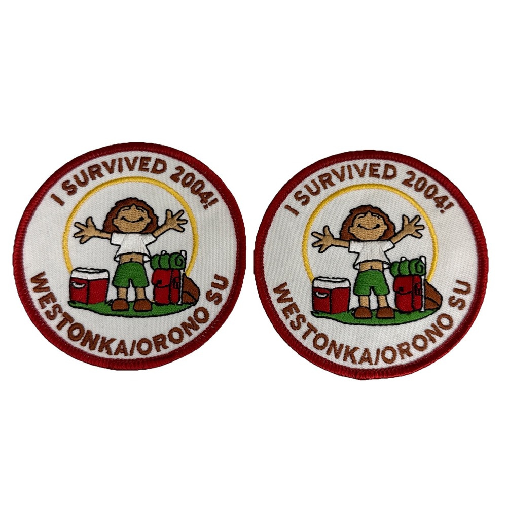 VTG Lot Of 2 I Survived 2004! Westonka Orono SU Embroidered Patches Sew On